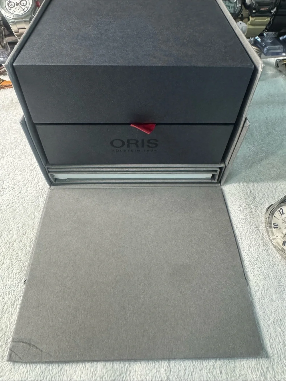 Oris Silver and Black Chronograph Automatic Watch